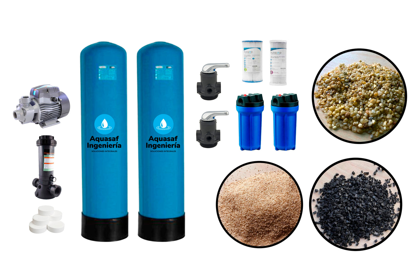 Kit de filtración No ensamblado 2M3/h valvula Manual