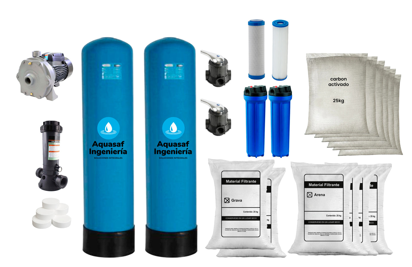 Kit de filtración No ensamblado 4M3/h válvula Manual