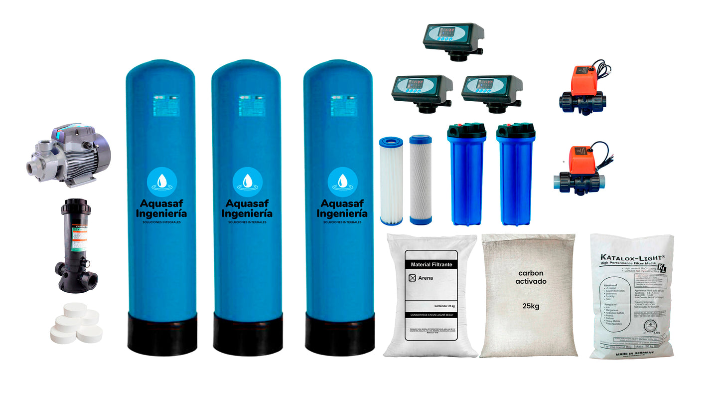 KIT de filtración Eliminación hierro No ensamblado 1M3/h válvula Automática