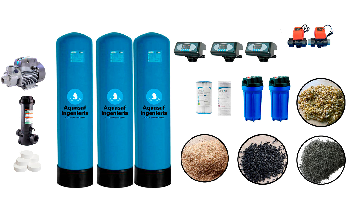 KIT de filtración eliminación hierro No ensamblado 2M3/h válvula Automático