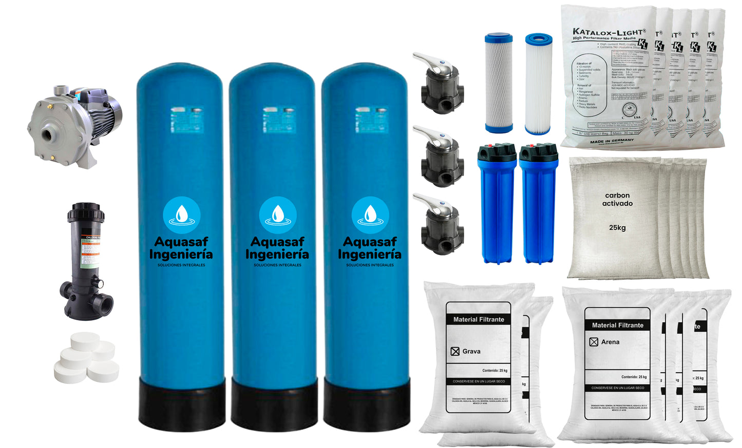 KIT de filtración eliminación hierro No ensamblado 4M3/h válvula Manual