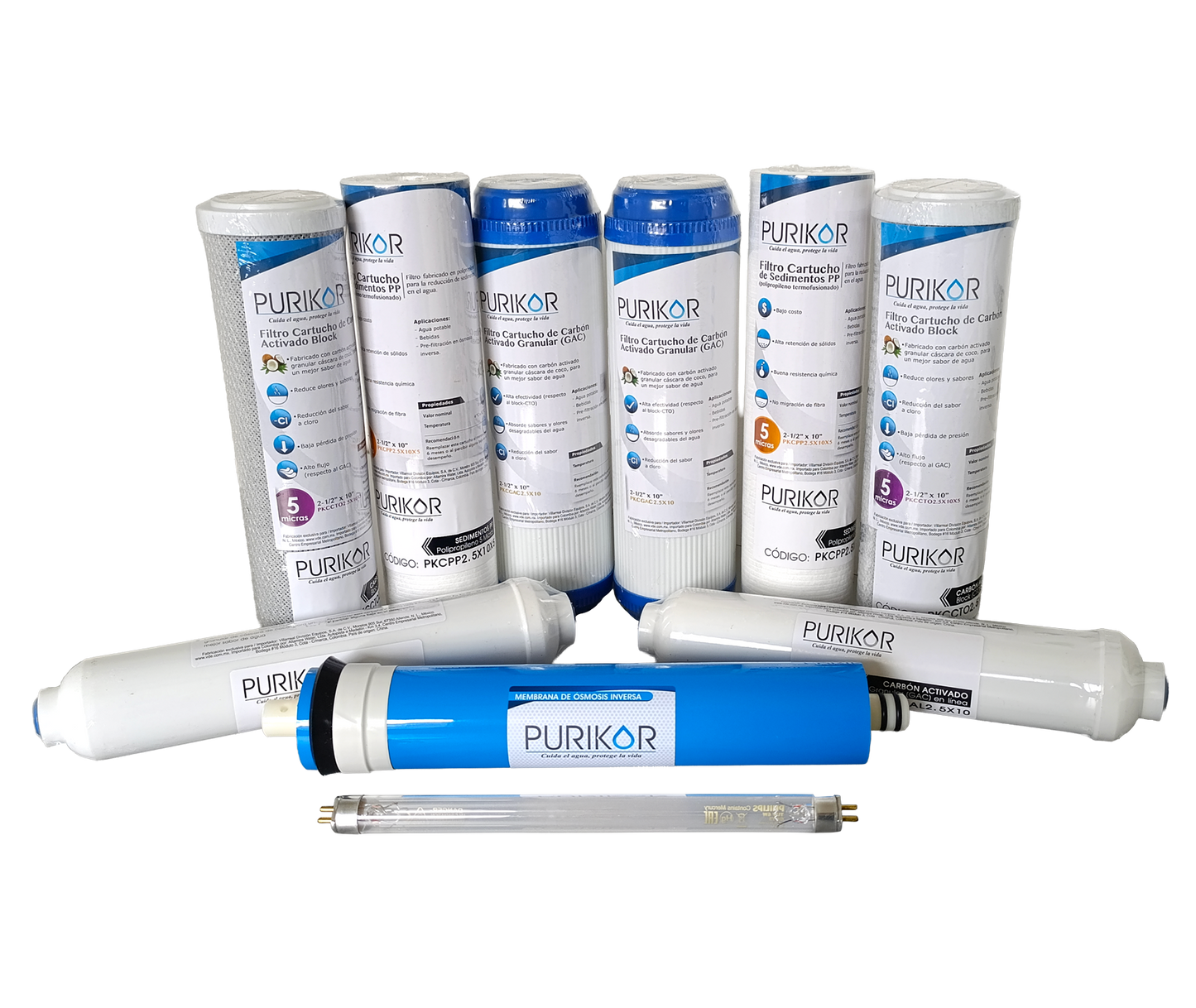 Kit de mantenimiento 12 meses para equipos de ósmosis inversa 100G con UV