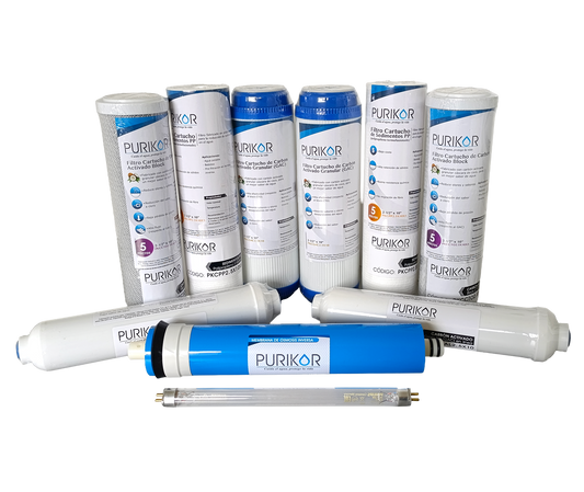 Kit de mantenimiento 12 meses para equipos de ósmosis inversa 100G con UV