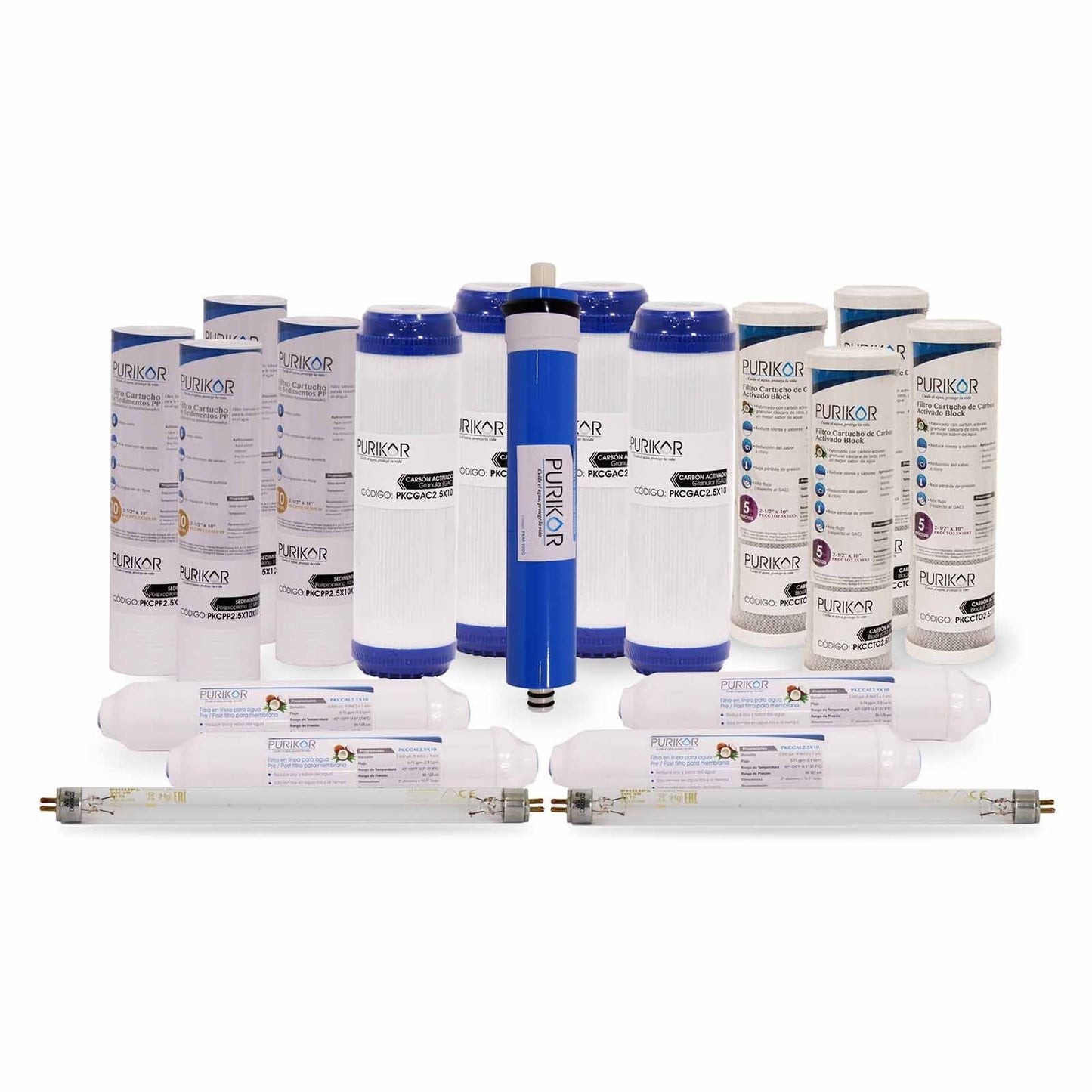 Kit de mantenimiento 24 meses para equipos de ósmosis inversa 100G con UV