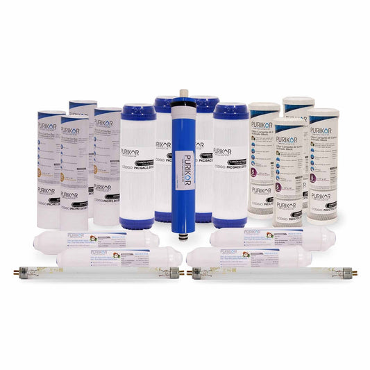 Kit de mantenimiento 24 meses para equipos de ósmosis inversa 100G con UV
