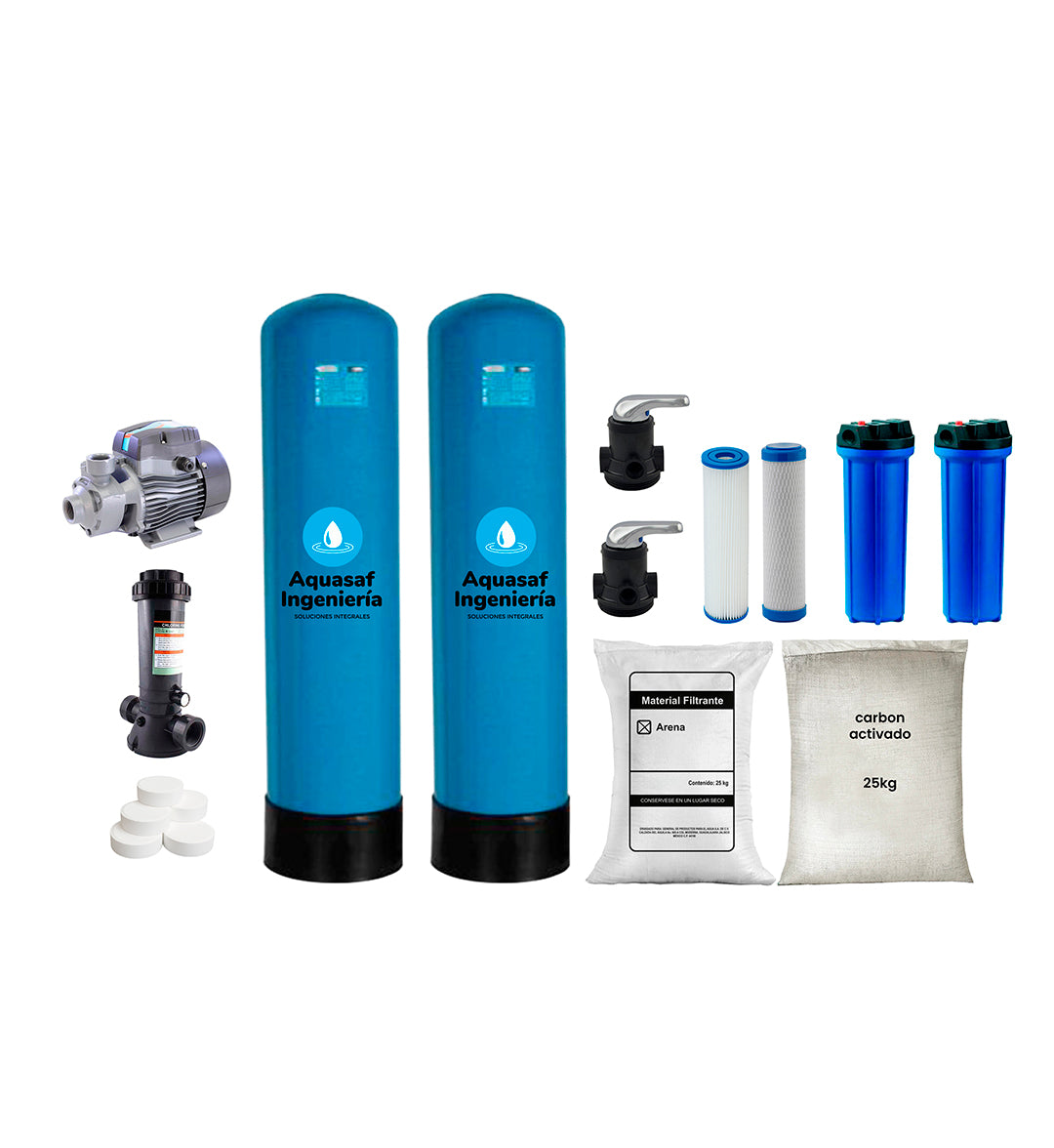 Kit de filtración no ensamblado 1M3/h válvula Manual