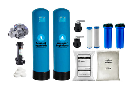 Kit de filtración no ensamblado 1M3/h válvula Manual