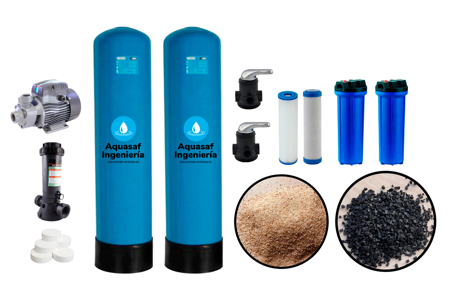 Kit de filtración no ensamblado 1M3/h válvula Manual