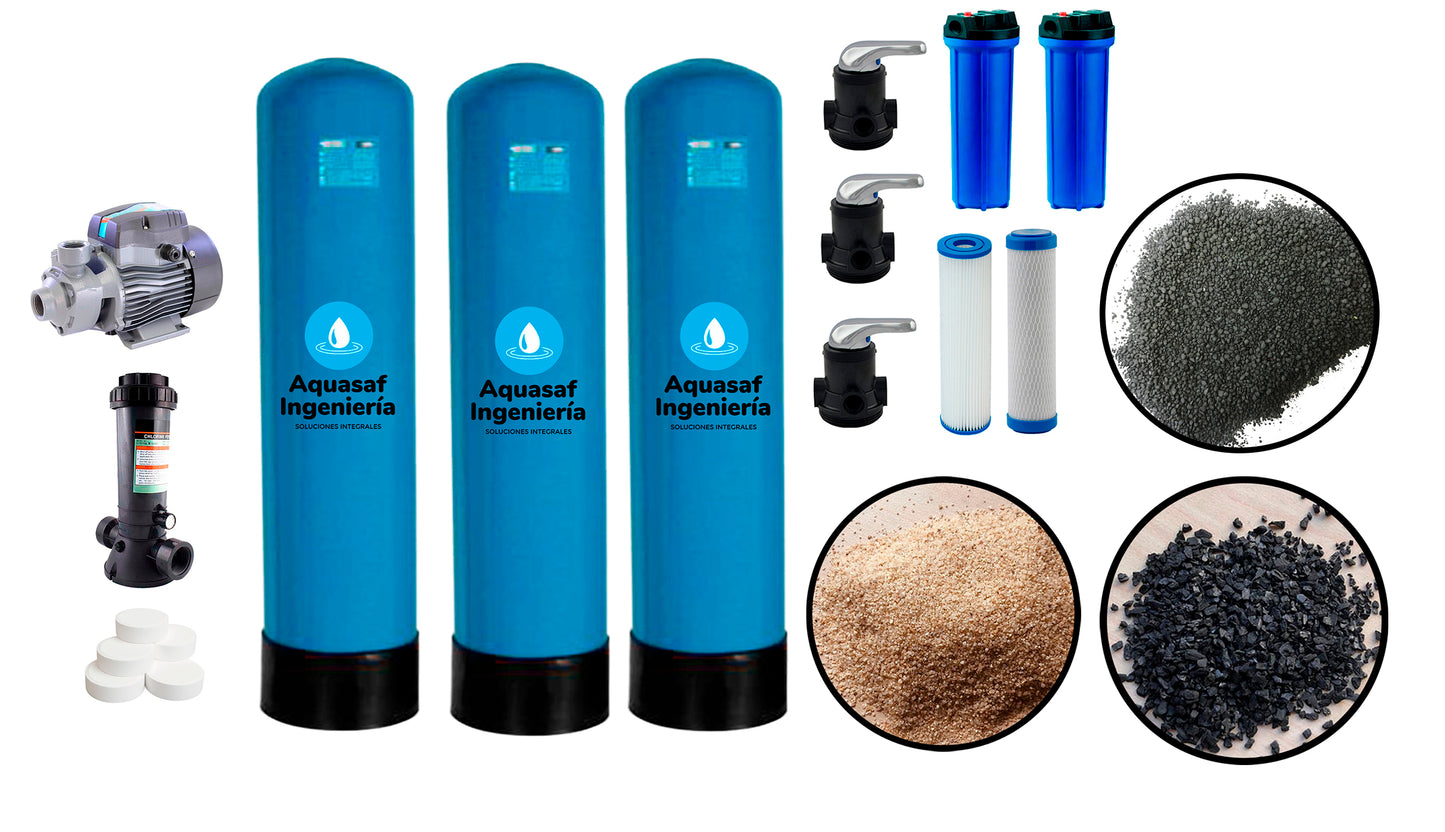 KIT de filtración eliminación hierro No ensamblado 1M3/h válvula Manual