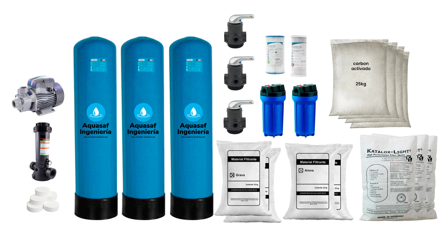 KIT de filtración eliminación hierro no ensamblado 2M3/h válvula Manual