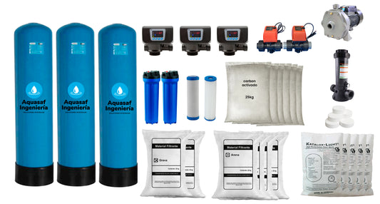 KIT de filtración eliminación hierro no ensamblado 4M3/h valvula Automatico