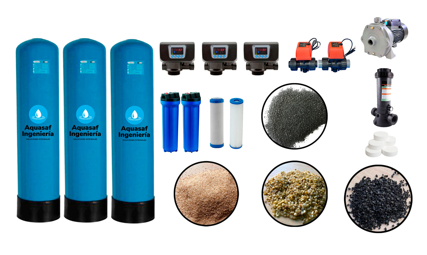 KIT de filtración eliminación hierro no ensamblado 4M3/h valvula Automatico