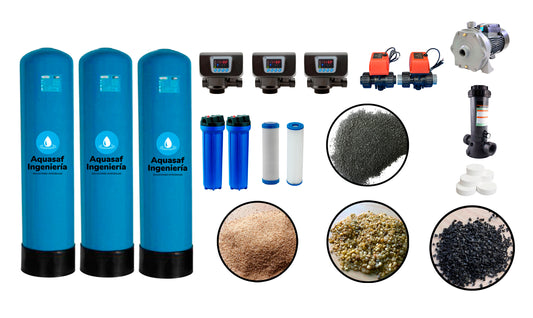 KIT de filtración eliminación hierro no ensamblado 4M3/h valvula Automatico